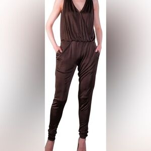 Halston Heritage blck stretch polyester blend day 2 nite straight leg pantsuit 6